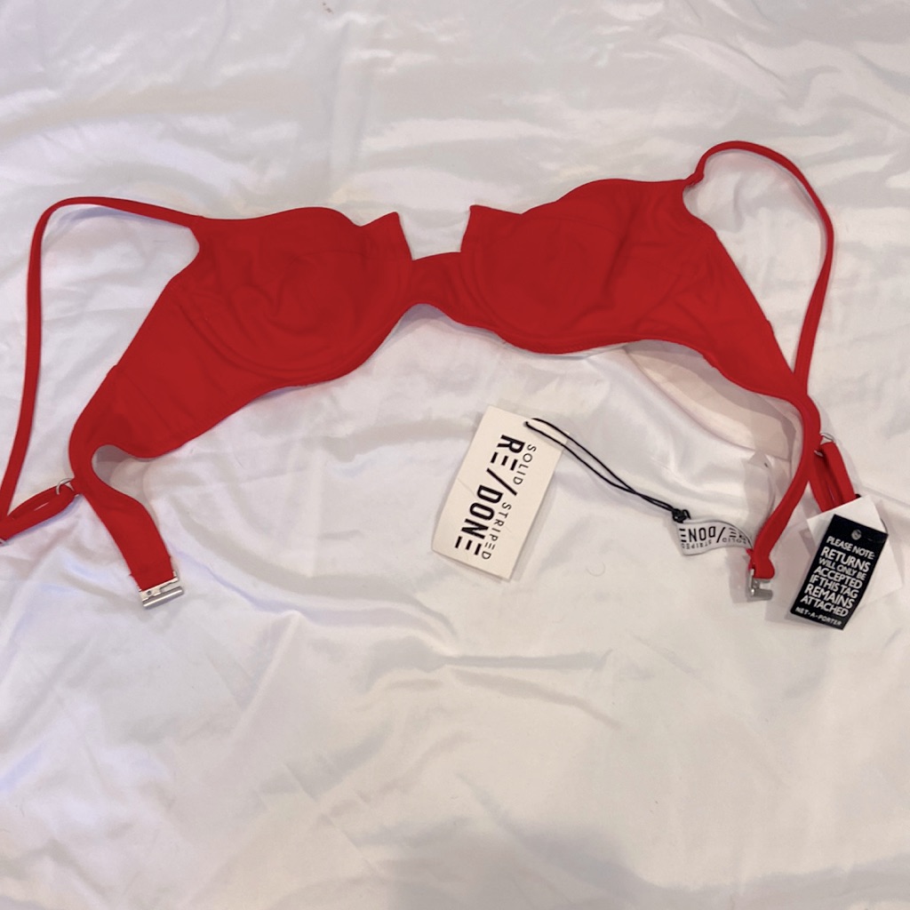 Solid & Striped Red Bikini Top